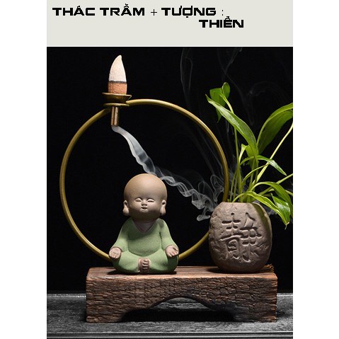 Thác khói trầm hương tượng chú tiểu