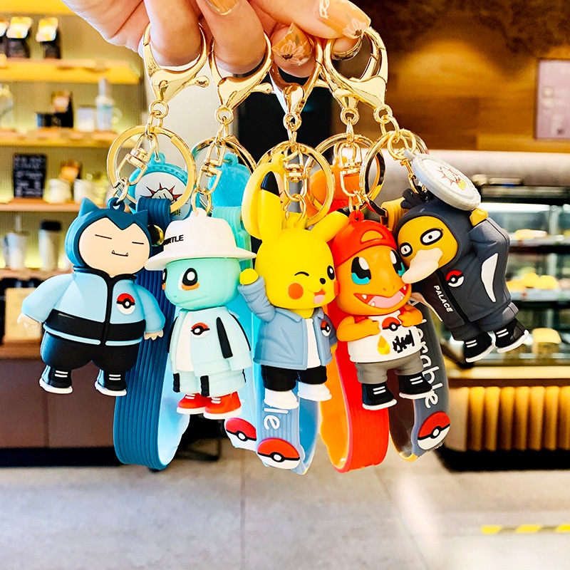 Móc Khóa Pikachu Squirtle Snorlax Psyduck Dễ Thương