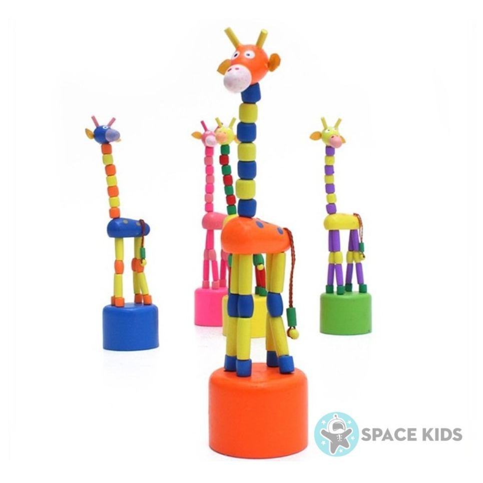 Đồ chơi gỗ cho bé Hươu cao cổ thay đổi tư thế, nhiều màu sắc cho bé giúp tay linh hoạt Space Kids