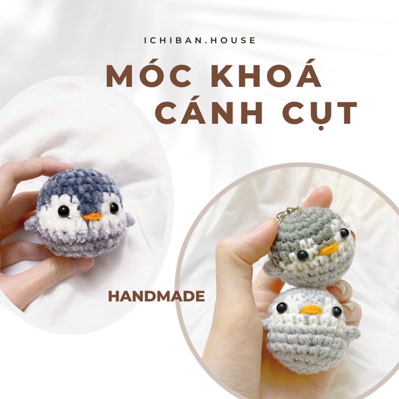 Móc khoá cánh cụt len nhiều kích cỡ