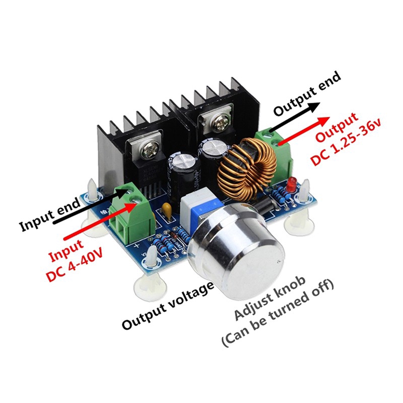 XH-M401 8A 200W DC-DC Step Down Buck Converter Mô-đun cấp nguồn XL4016E1 PWM Bộ điều chỉnh điện áp 4-40V đến 1,25-36V