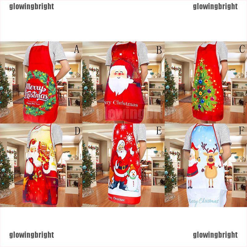 Phù Hợp Tạp Dề Polyester Họa Tiết Giáng Sinh Dễ Thương