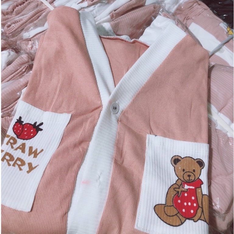 Bộ Đồ Ngủ Nữ PYJAMA nhung tăm, cổ YUKATA phong cách Nhật Bản 🍓SALE 50% - Chất liệu cotton thoáng mát và mềm mại