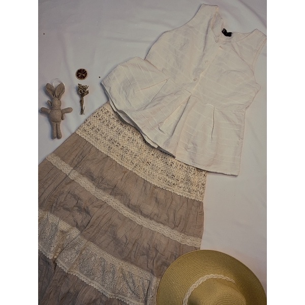 SET ÁO CHÂN VÁY REN TIỂU THƯ, VINTAGE
