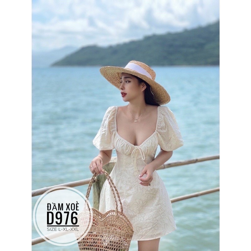 Bigsize Đầm xoè nhún ngực D976