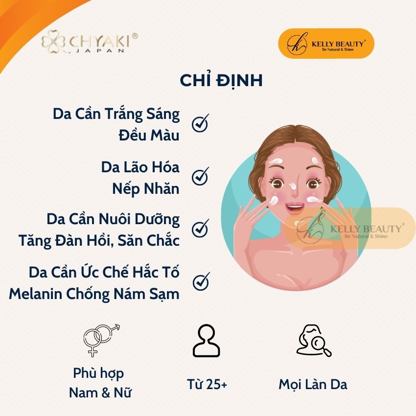 Kem Dưỡng Trắng &amp; Săn Chắc Da CHYAKI 50g – Phục Hồi, Giữ Ẩm, Làm Sáng và Săn Chắc Da | KELLY BEAUTY