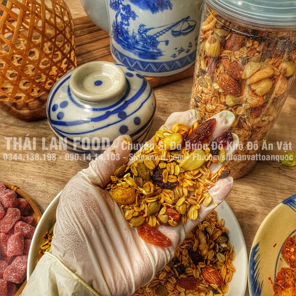 Granola Yến Mạch Sấy Mật Ong Lon 500Gram