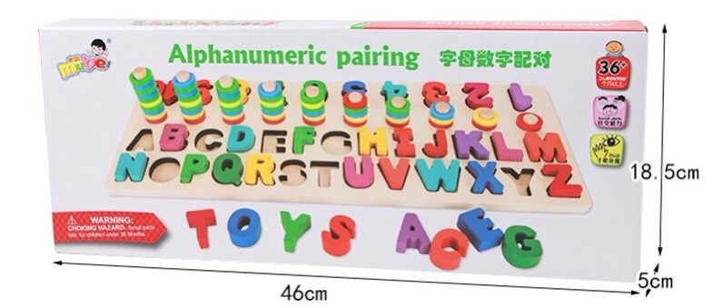 [ Nhập TOYAPR10 giảm 10K] Giáo Cụ Montessori Cột Tính Học Đếm Và Ghép Chữ Cái In Hoa Tiếng Anh Bằng Gỗ