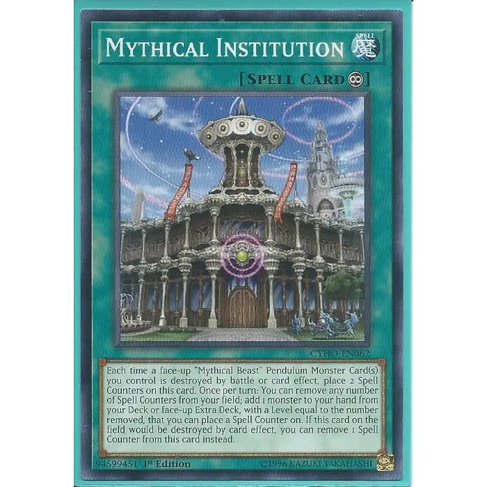 Lá bài thẻ bài Yugioh CYHO-EN062 Mythical Institution