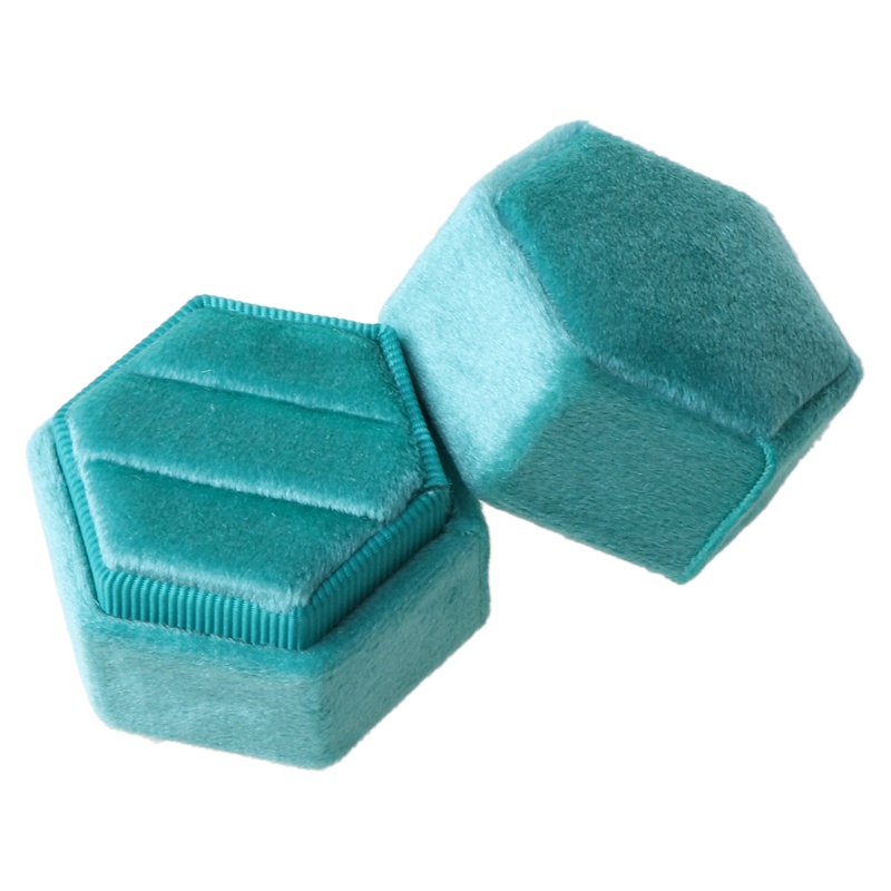 Flgo Hộp Đựng Nhẫn Cưới Bằng Nhung Hình Lục Giác Mini Giá Đỡ