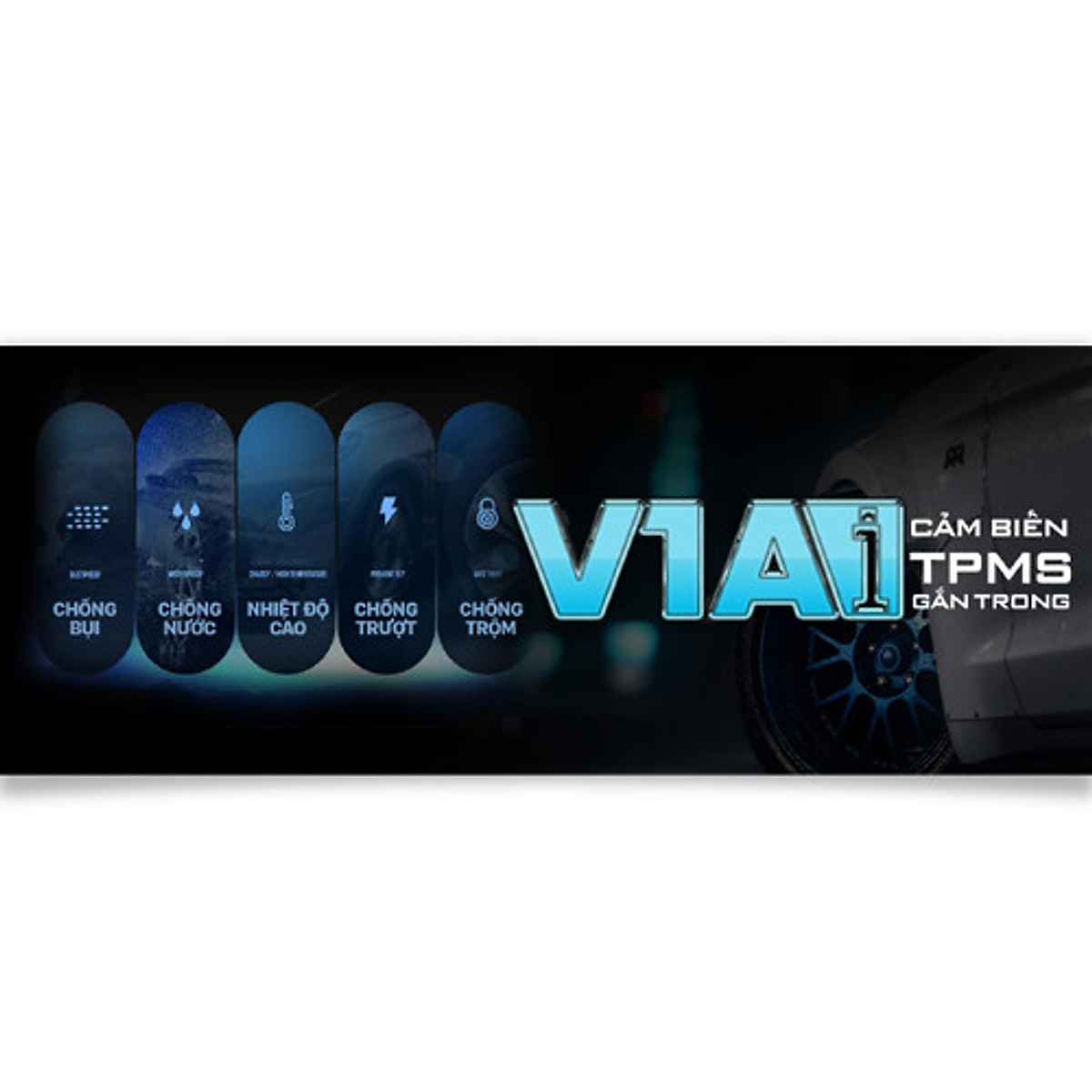 Vietmap V1i - Bộ Cảm Biến Áp Suất Lốp TPMS - Gắn Trong - Tích Hợp Dvd Android - Hàng Chính Hãng