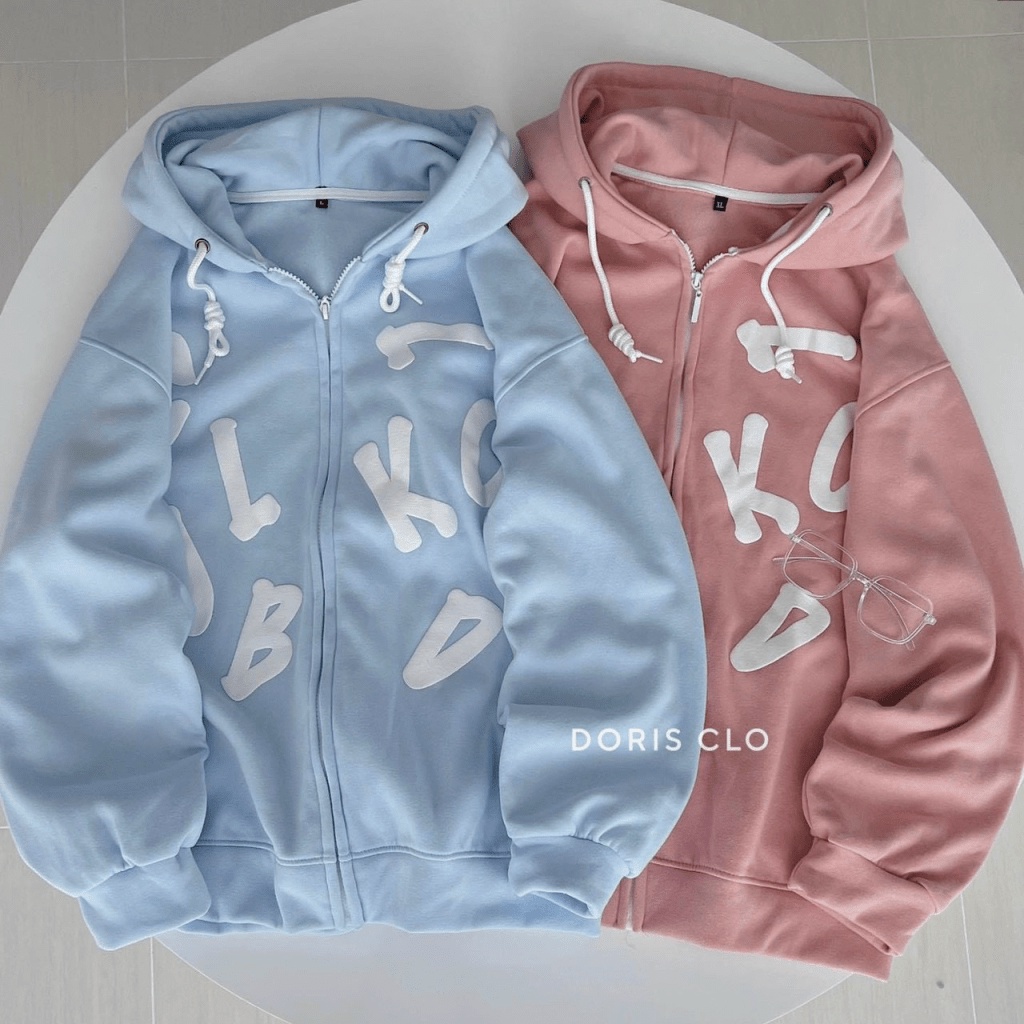 (Free Ship) Áo Khoác Hoodie Nam Nữ Có Dây Kéo Họa Tiết Nỗi Siêu Xinh Siêu Cute VLTN Shop