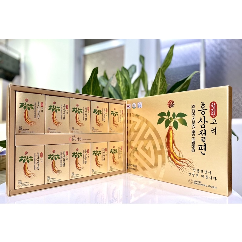 Hồng Sâm Thái Lát Tẩm Mật Ong HG BIO Korean Red Ginseng Sliced Hàn Quốc Hộp Giấy 200gr