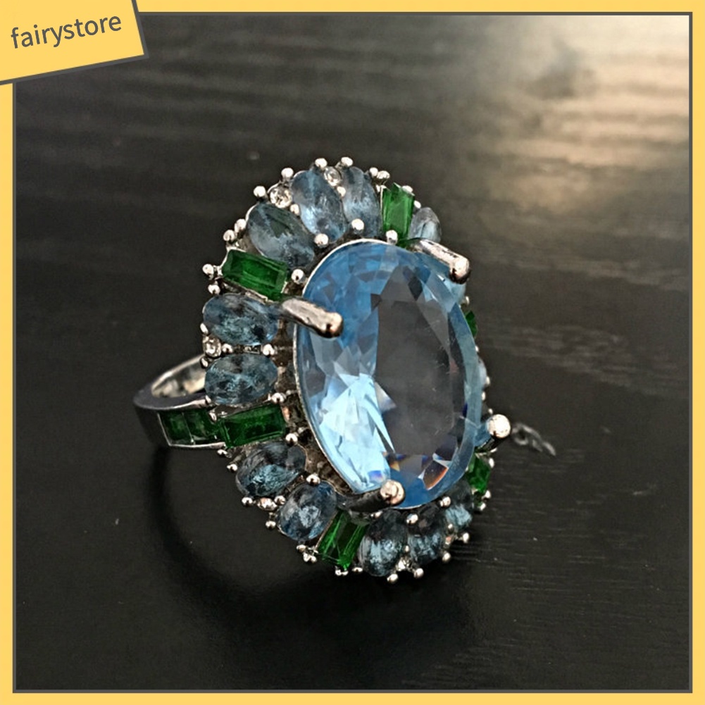 Nhẫn Hợp Kim Đính Ngọc Lục Bảo Nhân Tạo Sang Trọng Cho Nữ