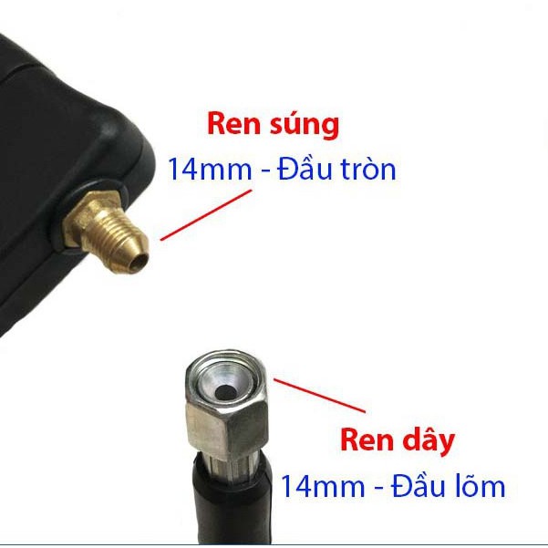 Súng rửa xe, Súng rửa xe áp lực cao kèm 4 đầu phun từ 0°- 40°, Phụ kiện máy rửa xe