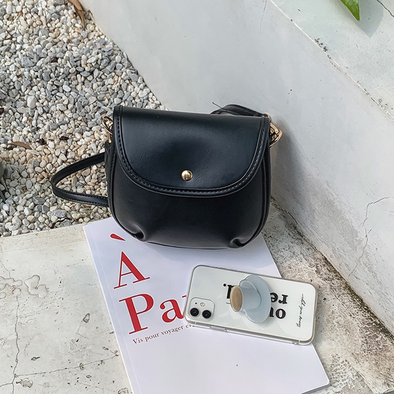 Túi xách messenger IELGY bằng da PU nắp lật thời trang Hàn giản dị cho nữ