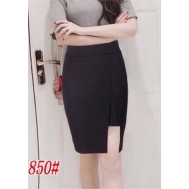Chân váy công sở xẻ đùi - Hàng Quảng Châu