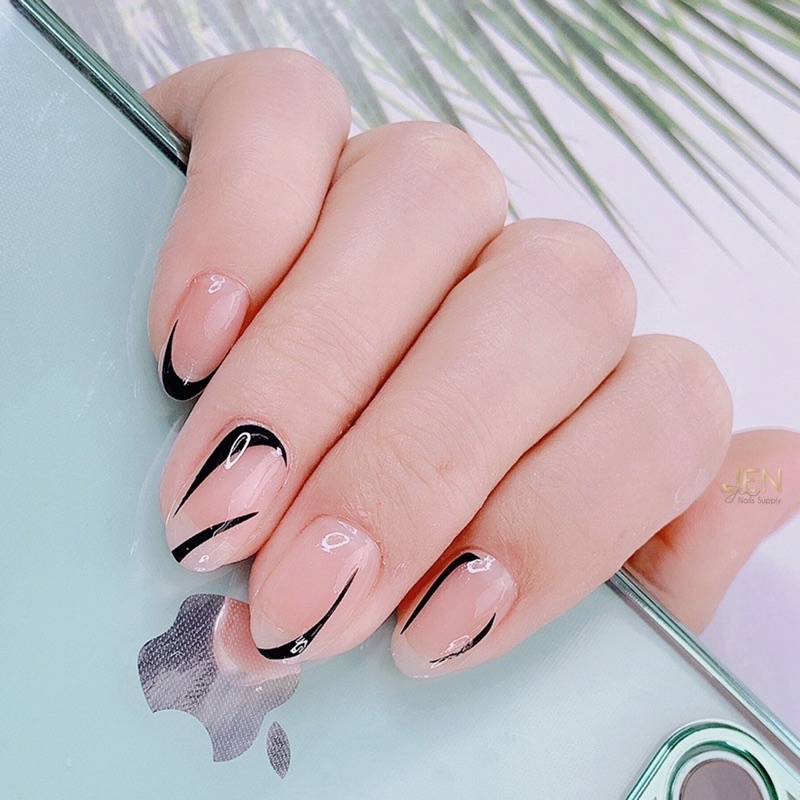 Sticker dán móng đường cong line viền màu-hình dán nail