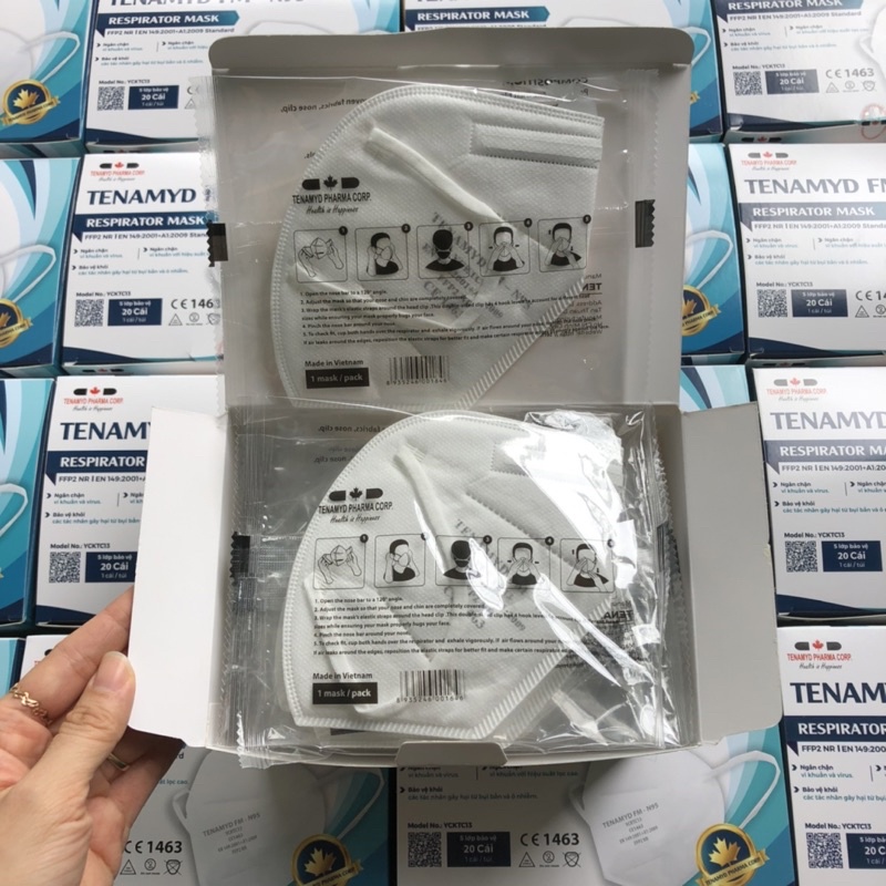 [DATE 22/03/2025] [TENAMYD FM N95] Hộp 20 cái Khẩu Trang Tenamyd N95 Việt Nam