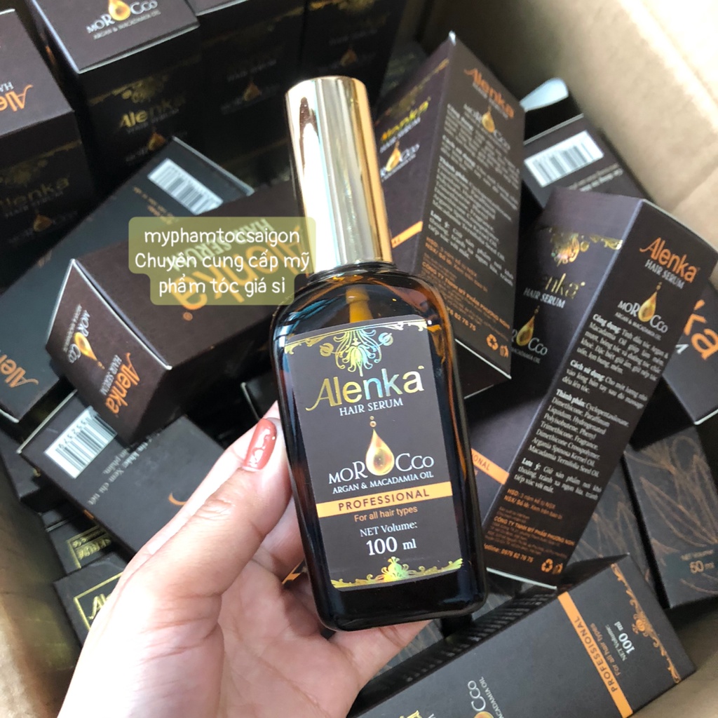 (chính hãng_giá sỉ] Tinh dầu dưỡng bóng và giữ nếp tóc uốn sóng lơi Alenka Hair Serum 100ML