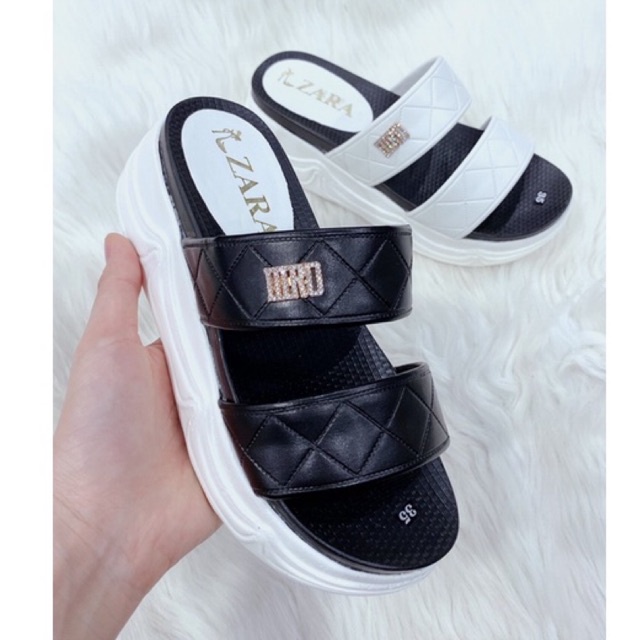 Dép nữ đế xuồng 6p quai ngang 2 màu