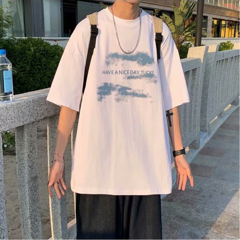 Áo thun nam tay ngắn cổ tròn áo thun dáng rộng phong cách mùa hè Hàn Quốc lớn áo thể thao nam siêu đẹp áo thun mỹ T Shirt unisex áo phông áo thun cổ tròn