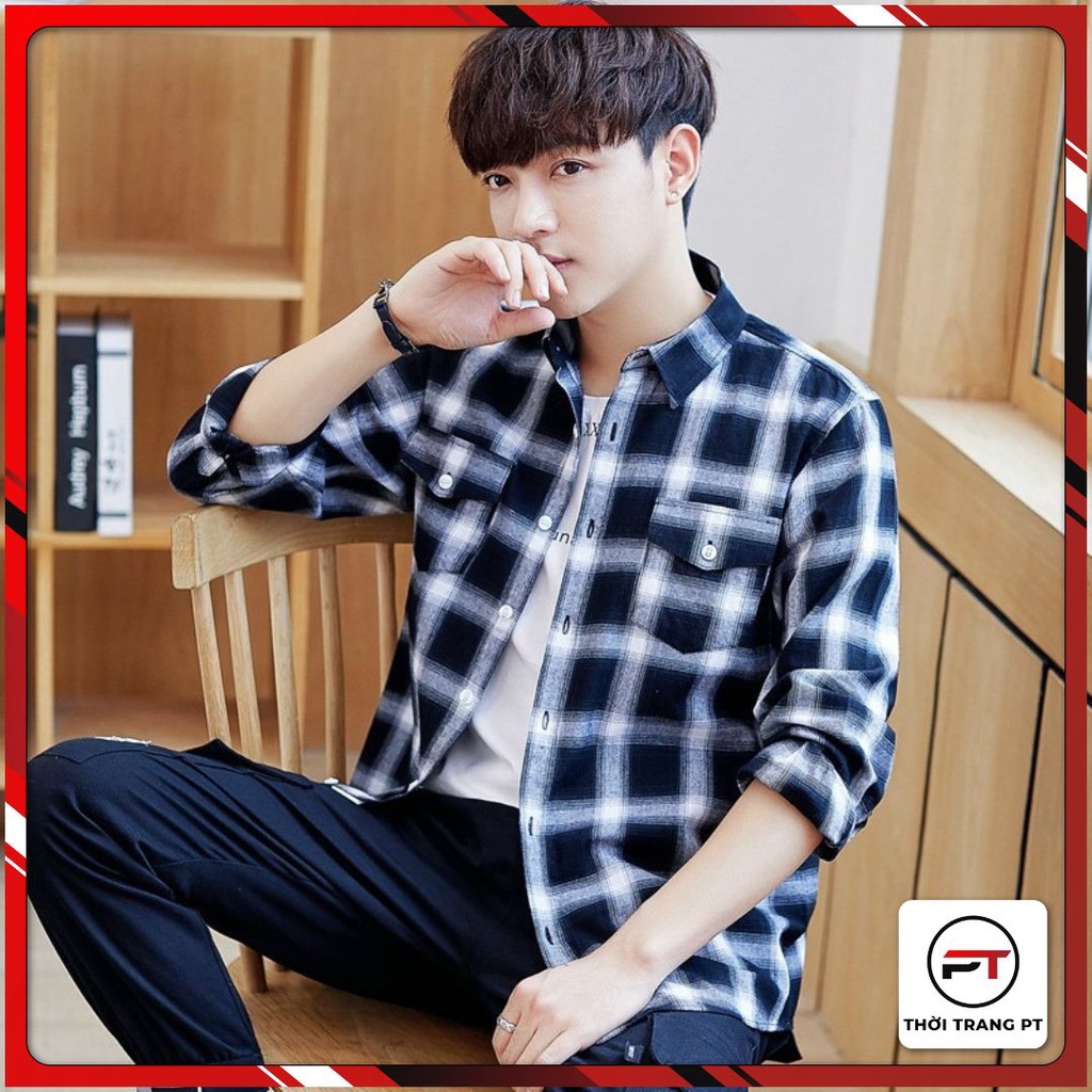 Sơ mi nam kẻ caro, cổ đức dáng slimfit cực chất cho nam - Thời trang phong thủy