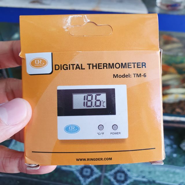 KẸP DÁN ĐO NHIỆT ĐỘ HỒ CÁ NON BỘ PIN ĐỒNG HỒ