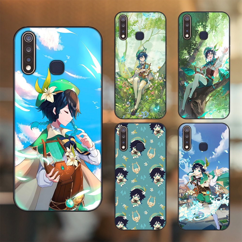 Ốp lưng Vivo Y19 viền đen in hình Venti Genshin Impact