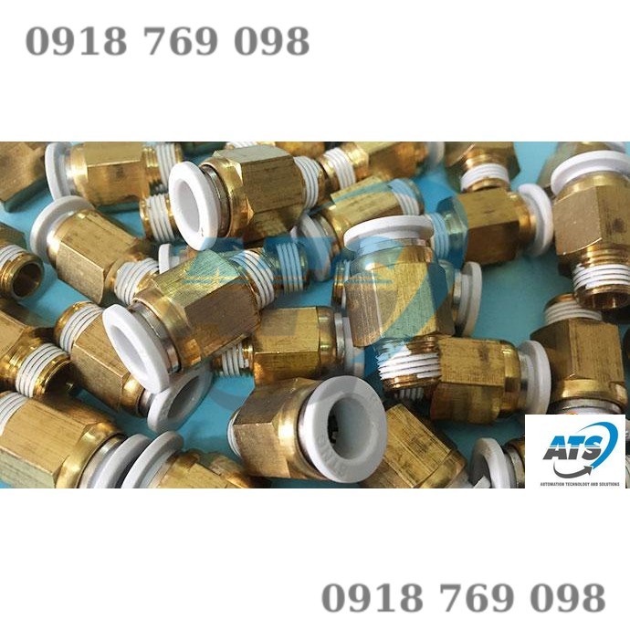 Nối thẳng ren ngoài khí nén STNC YPC nối ống 4mm, 6mm, 8mm, 10mm