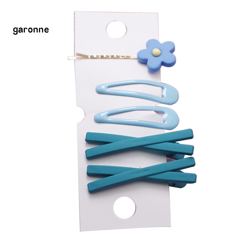 GA_7Pcs/Set Women Flower Cross Frosted Side Hair Clip Hairpin Barrette Bobby Pin