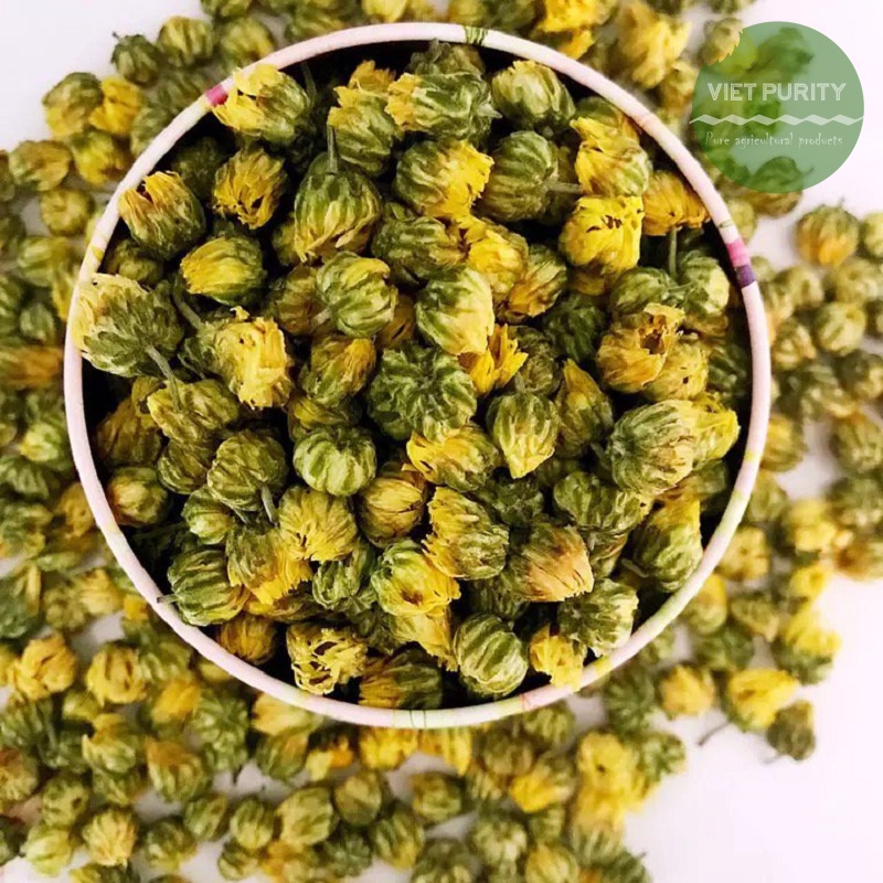 Trà nụ hoa cúc sấy khô 50g ngon sạch Vietpurity, trà hoa thảo mộc organic giúp an thần, tăng cường sức đề kháng