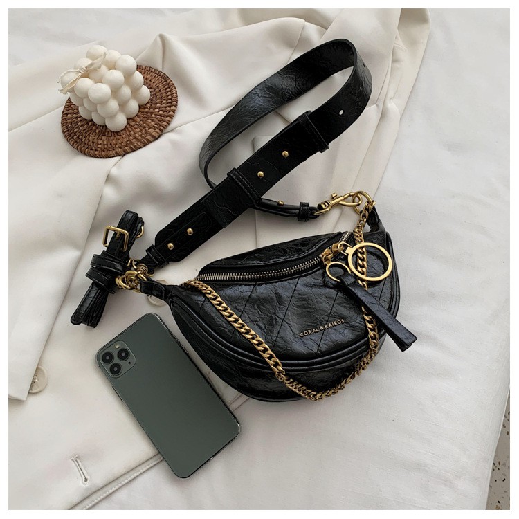 [Mã WAMT2405 giảm 10K đơn 0K] Túi bao tử đeo chéo trước ngực Cnk khóa tròn da PU siêu cấp DC07 | BigBuy360 - bigbuy360.vn