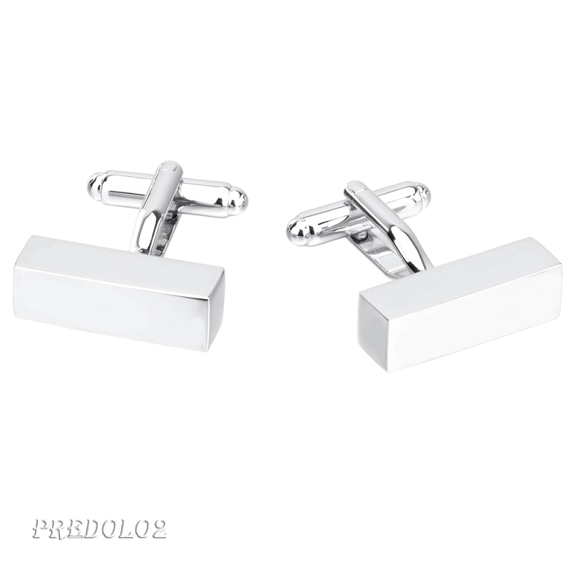 [Predolo2] Khuy Măng Sét Hình Chữ Nhật Bằng Đồng Bạc Cho Đám Cưới