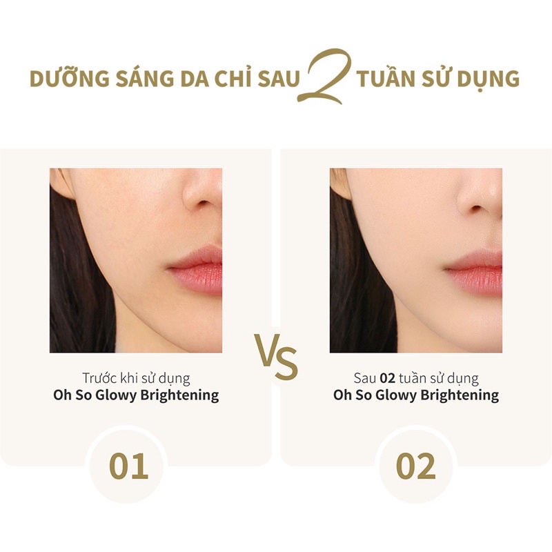 Bộ đôi toner và kem dưỡng trắng mọng nước chống lão hoá Oh so glowy brightening nước hoa hồng kem dưỡng