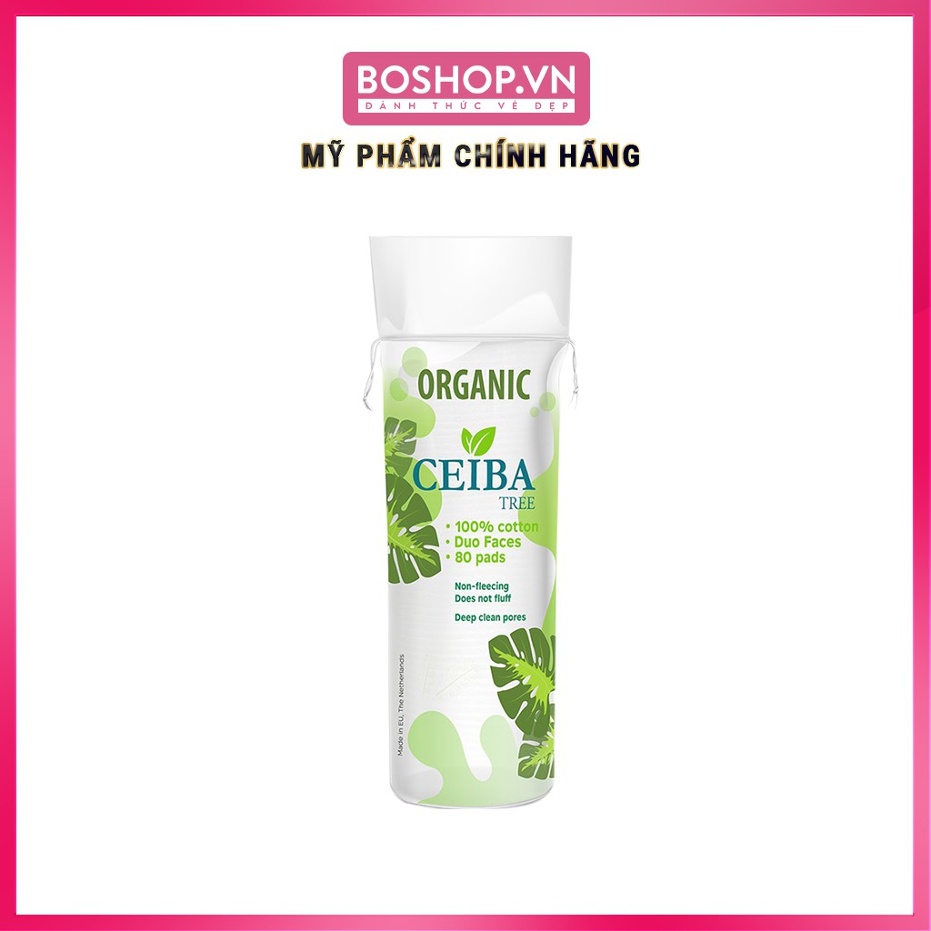 BÔNG TẨY TRANG CEIBA TREE ORGANIC 80 MIẾNG