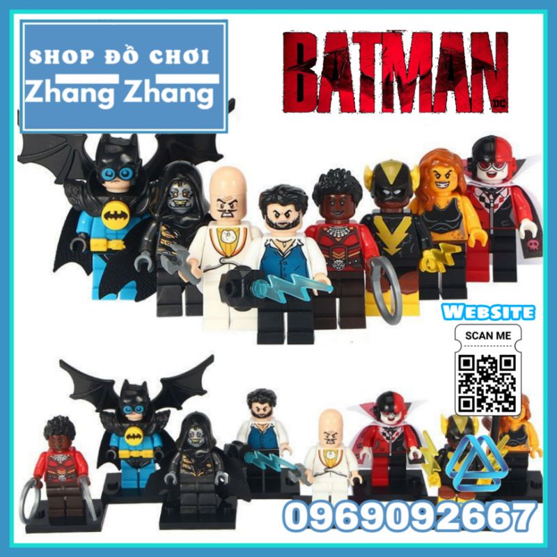 Đồ chơi Xếp hình người dơi Batman gồm Harley Quinn Logan Nightwing Cheetah - Nakia Black Vulcan Minifigures POGO PG8111