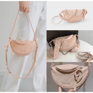 Túi xách nữ bao tử da mềm màu hồng pastel