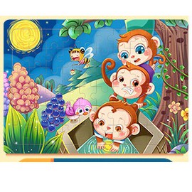 [60 Miếng ghép ] ĐỒ CHƠI XẾP HÌNH BẰNG GỖ PUZZLE 60 MIẾNG CHO BÉ