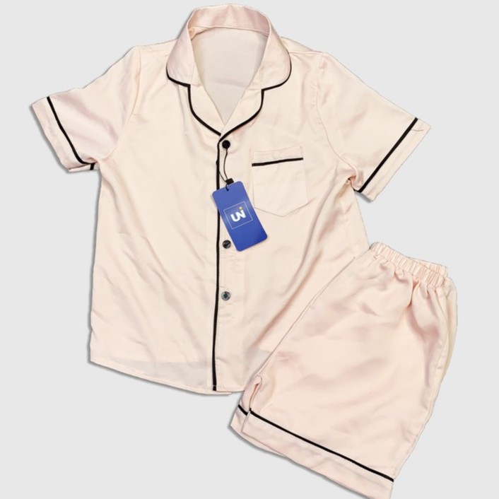 Bộ ngủ trẻ em pijama lụa mùa hè cho bé Mắm Store chất liệu cao cấp size từ 15 đến 34 kg