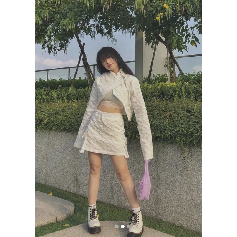 Chân váy xốp hơi HeartBurn trắng