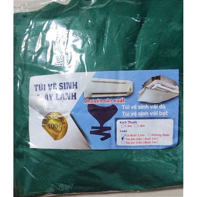 túi vệ sinh máy lạnh loại âm trần cao cấp (đuôi 3m) / túi trùm vệ sinh máy lạnh âm trần  cao cấp (đuôi 3m)