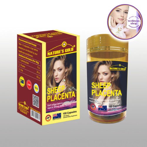 Viên uống Nhau Thai Cừu (Sheep Placenta 3000mg) Bổ sung nội tiết tố nữ, làm sạch tàn nhang xua tan vết nám
