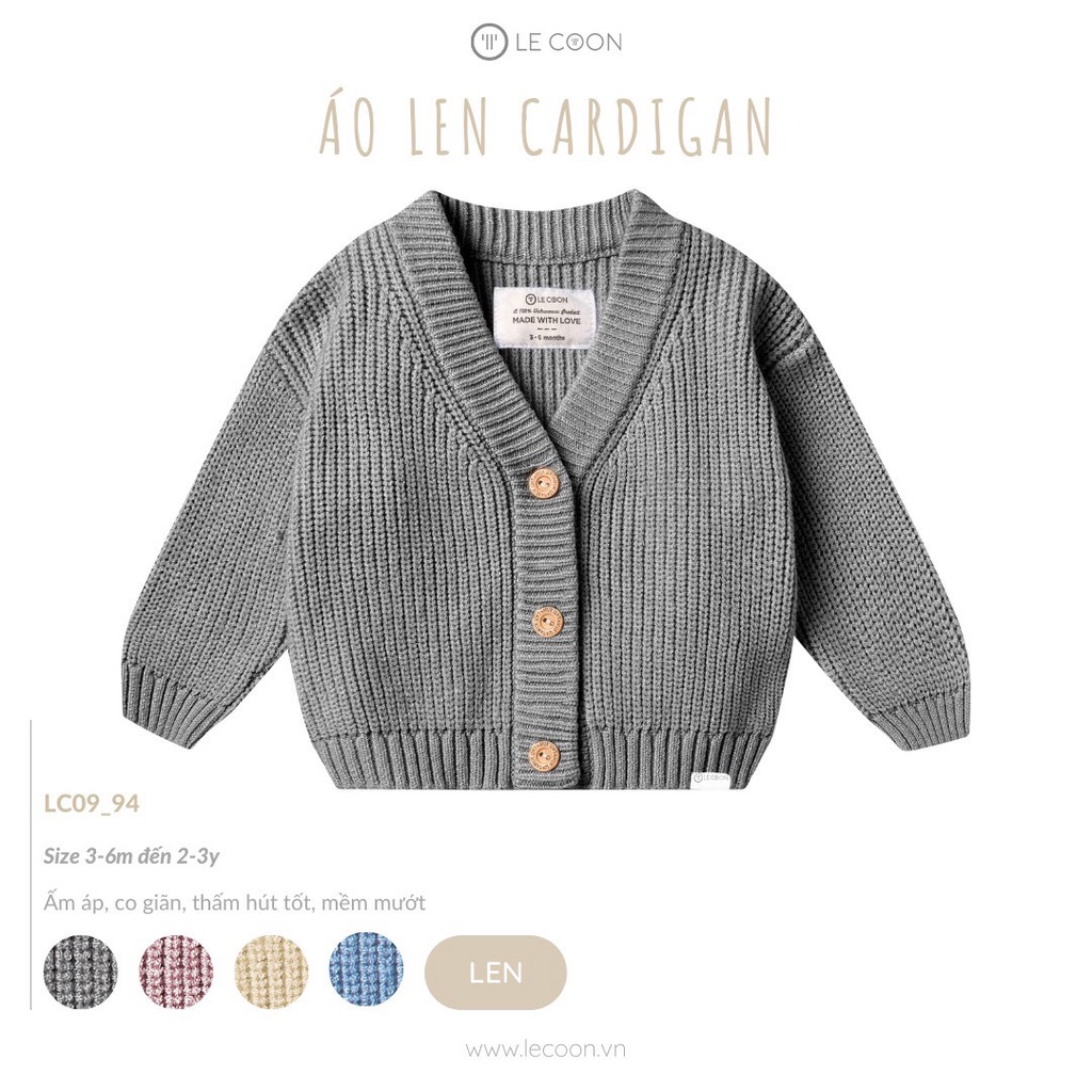 LE COON - Áo len Cardigan Lecoon cho bé từ 3 tháng - 2 tuổi LC0994