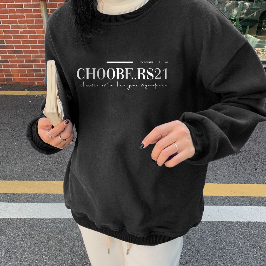 Áo hoodie nữ Choobe form rộng Unisex in chữ lót nỉ bông dày dặn vải cao cấp ấm áp phong cách oversize A42