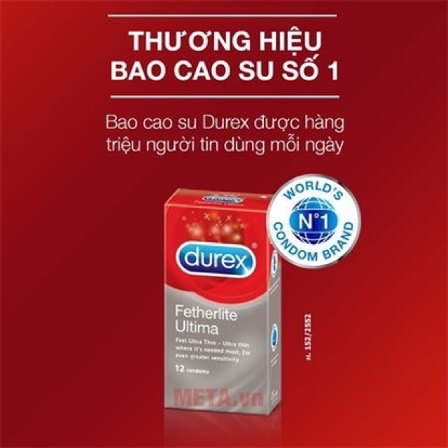 Bao Cao Su Durex Ferthelite Ultima Siêu Mỏng Hộp 12 Bcs