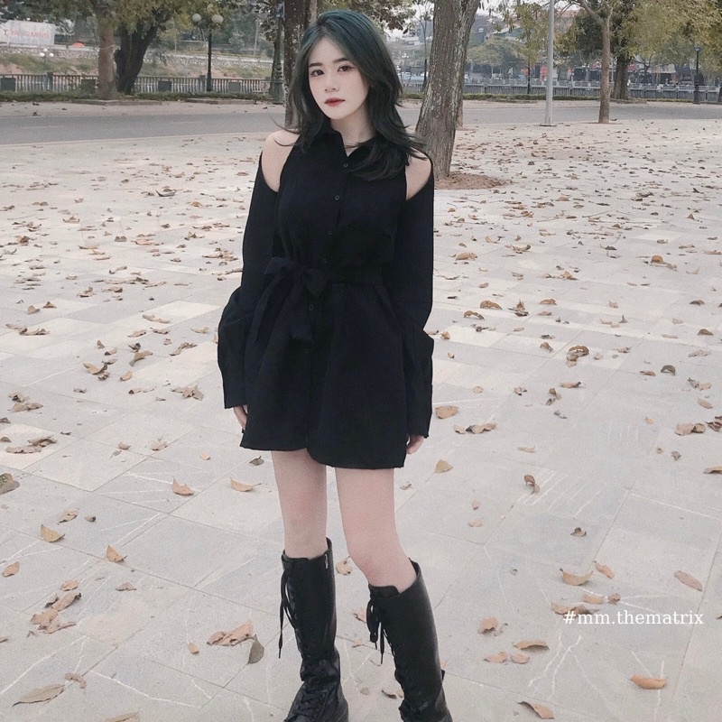 Sơmi dáng dài hở vai myyhaaa kèm ảnh thật | BigBuy360 - bigbuy360.vn