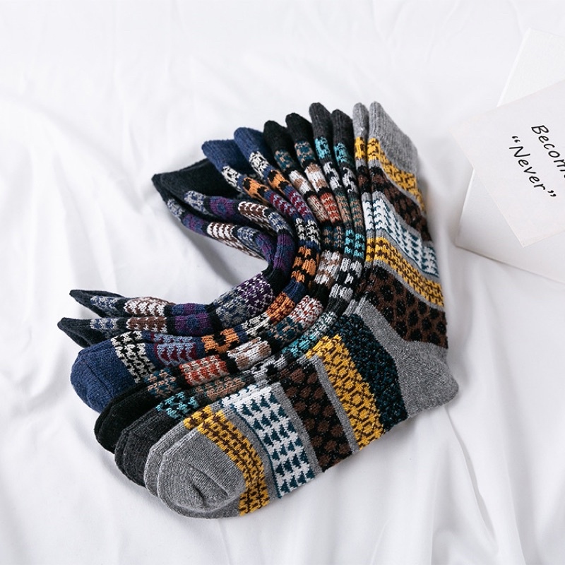 [TonaShoe] Tất Thổ Cẩm Vintage Cổ Cao Đủ Màu M16