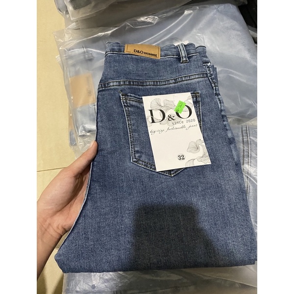 Quần Jean Skinny Xanh nhạt Trơn Tua Lai Lưng Cao Trên Rốn - Co Giãn