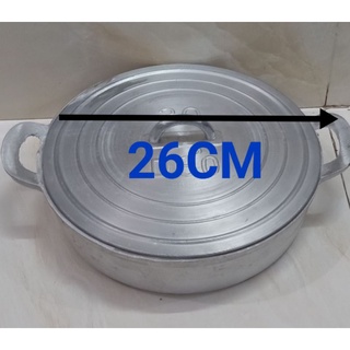 Chảo gang đáy bằng có nắp đường kính 26cm